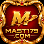 MAST179 home gaming logo with gold frame and red abackground alt text